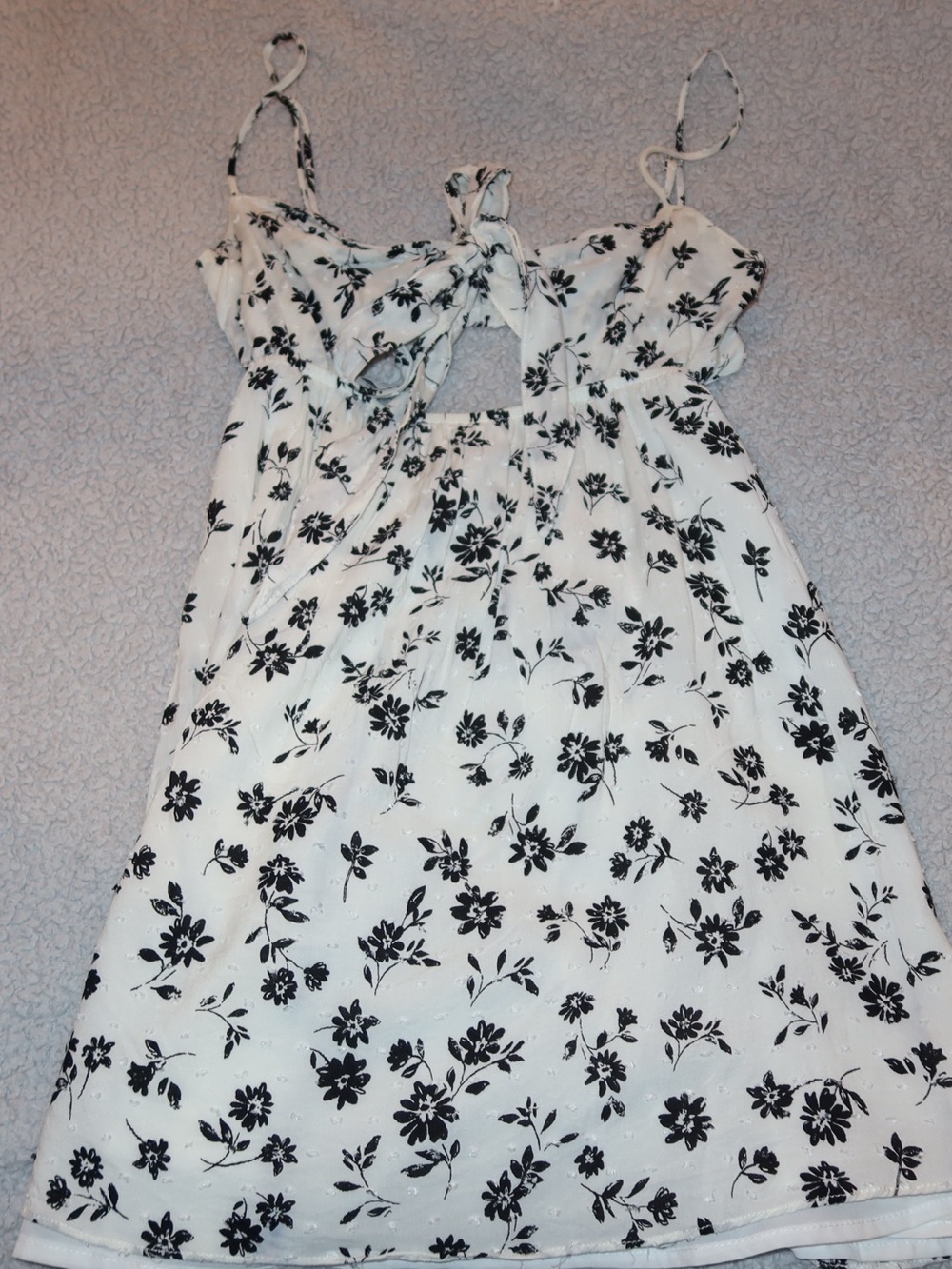 White Floral Tie-Front Sundress